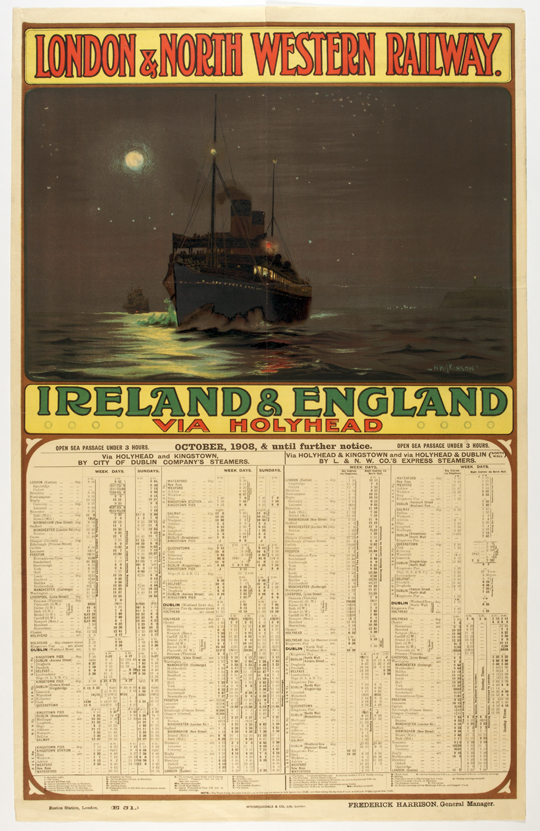 Ireland and England via Holyhead. London and North Western Railway