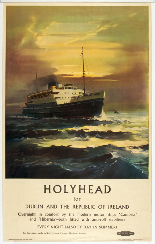 Holyhead for Dublin and the Republic of Ireland. British Railways